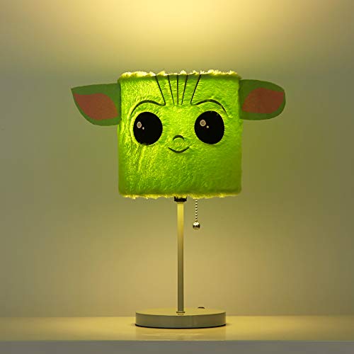 Idea Nuova Star Wars Mandalorian Plush Shade Table Lamp, Green, Model NK330458, Metal Material