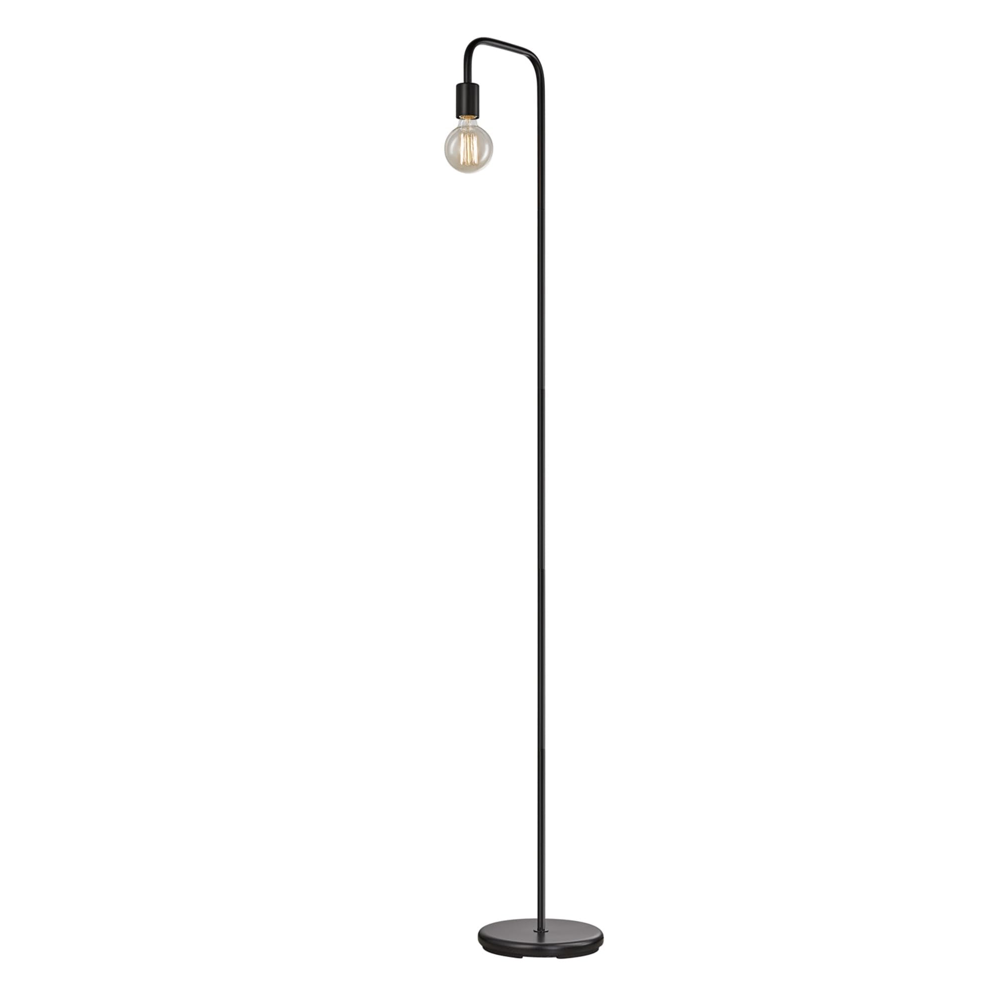 Globe Electric 12937 Holden 70 '' Floor Lamp, Black, Satin Finish, In-Line On/Off Foot Switch