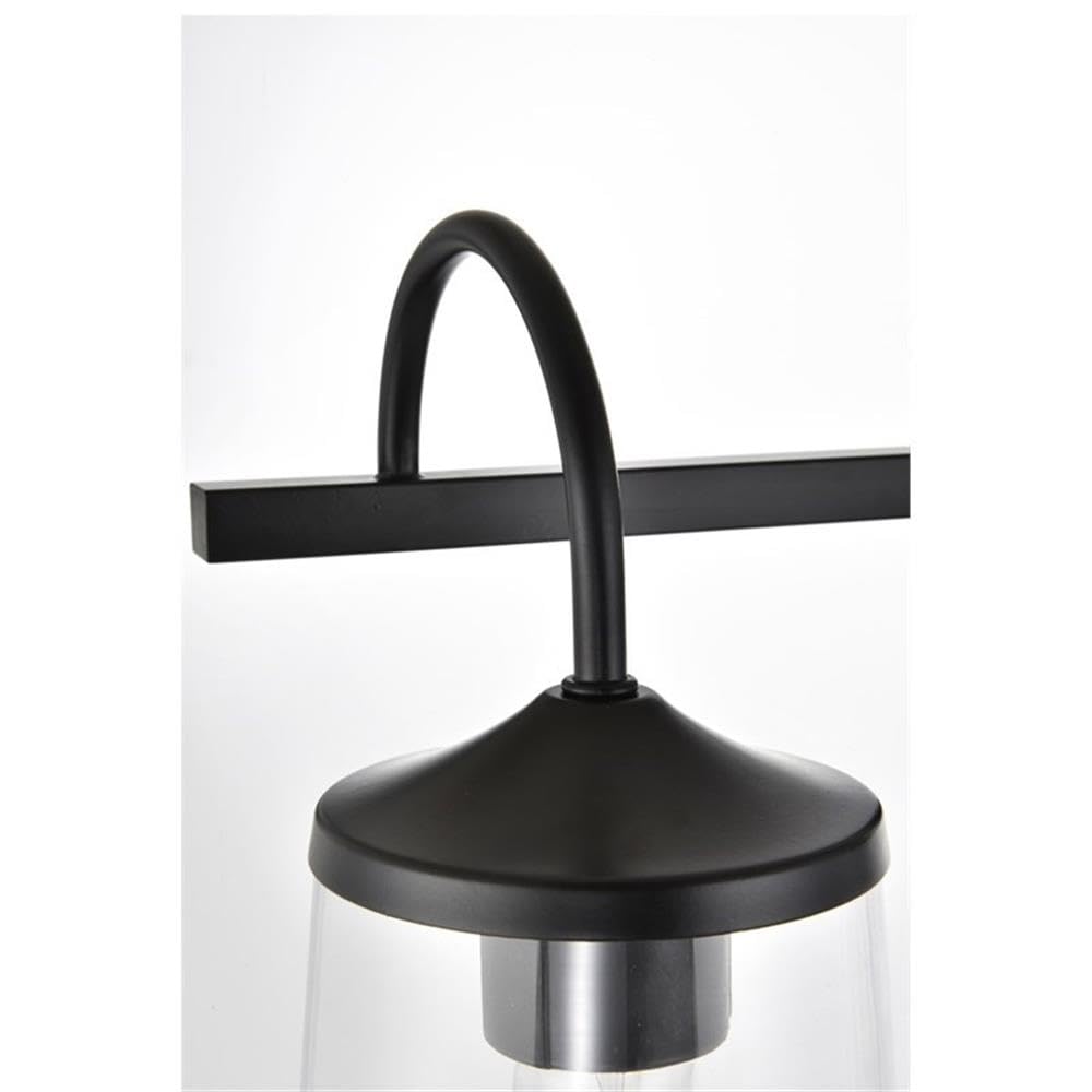 Living District Avani 4-Light Iron & Glass Bath Sconce in Black and Clear