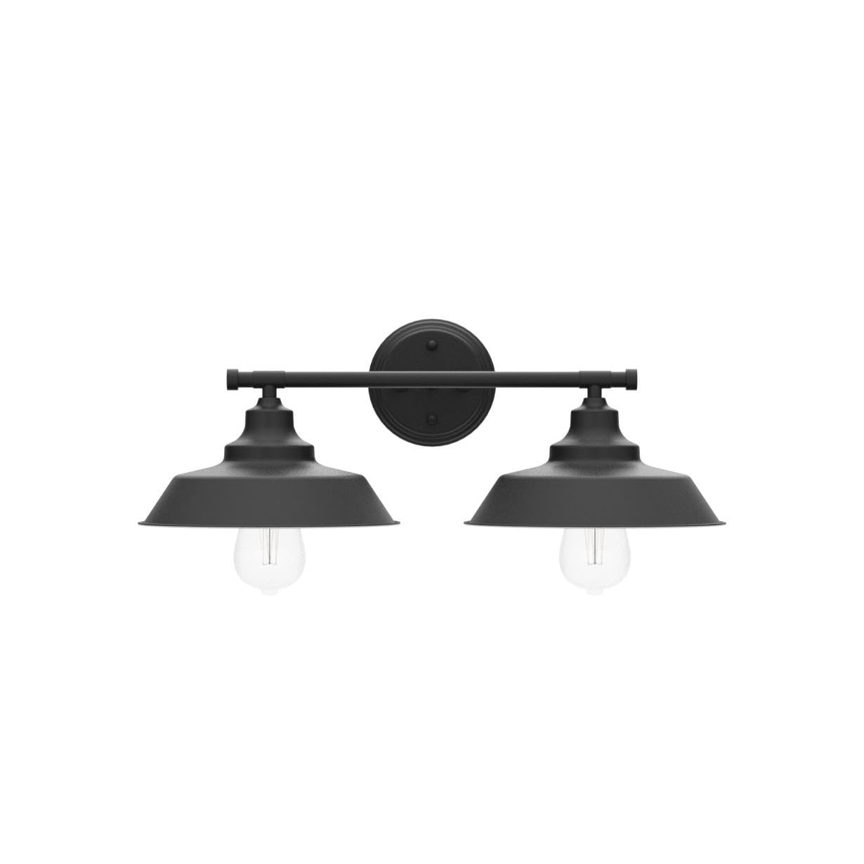 Goyeel Matte Black Bathroom Light Fixtures - 2 Light Farmhouse Wall Sconce For Mirror & Vanity