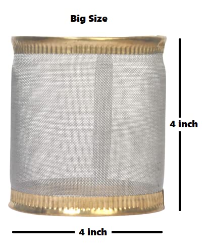 TULJA ENTERPRISES Stainless Steel Jaali Wind Guard (No Lid And Lamp) For Tulsi Deepam/Akhand Diya. Only Jaali Big Size: 4Inch He