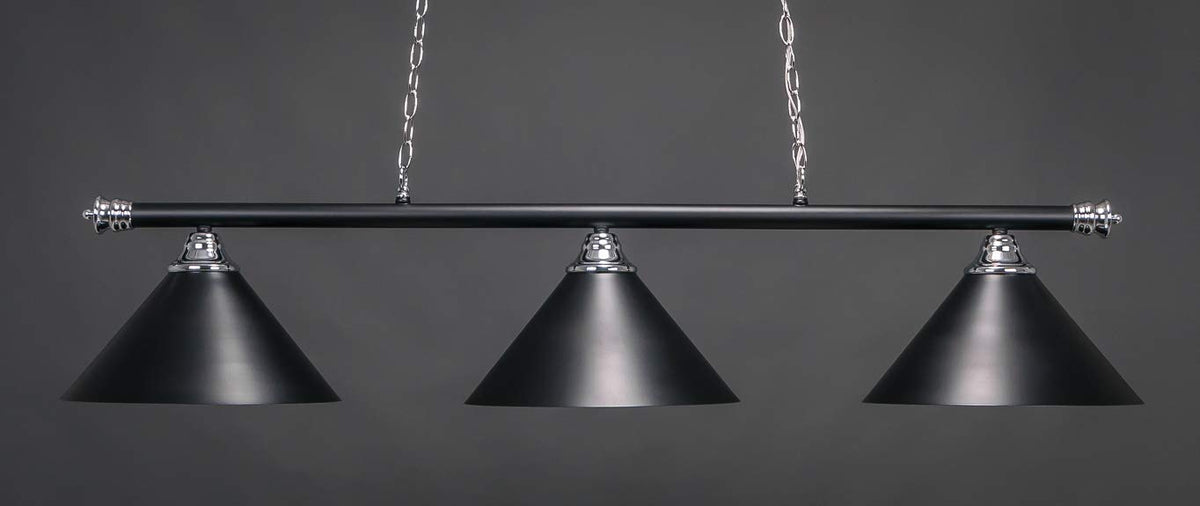 Toltec Lighting Oxford 3 Light Island In Chrome Matte Black (373-Chmb-420-Mb)