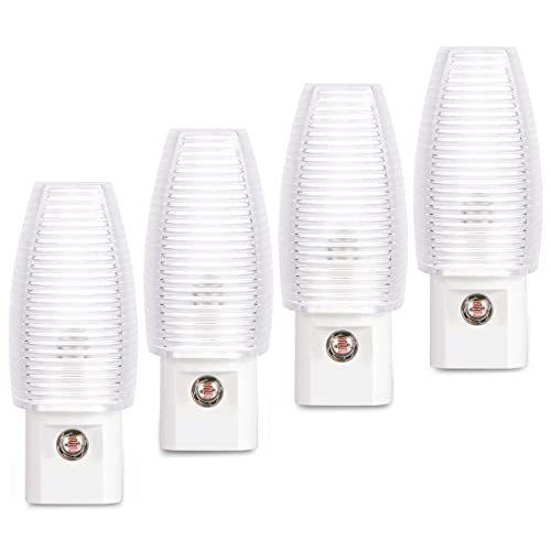 Emotionlite Plug-in Night Light, Warm White LED, Dusk to Dawn Sensor, 4 Pack, UL Listed