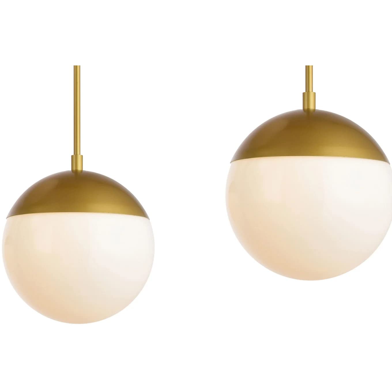 Living District Chrome Pendant Light - 5 Frosted White Glass Shades - Modern Lighting Fixture