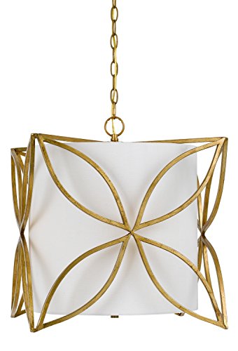 Cal Lighting Fx-3602-3 Transitional Three Light Chandelier From Belton Collection In Gold, Champ, Gld Leaf Finish, 16.50 Inches