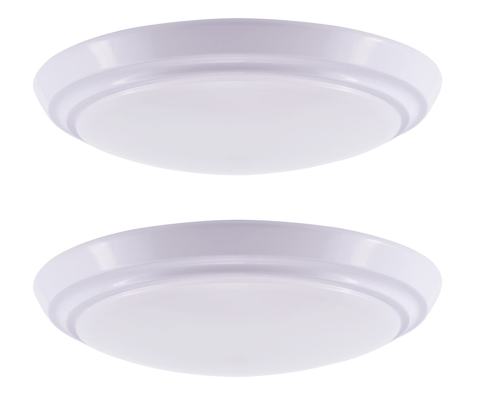 Gruenlich Led Flush Mount Ceiling Lighting Fixture, 7 Inch Dimmable 12W (75W Replacement) 800 Lumen, 3000K/4000K/5000K Switch, Aluminum Housing, Etl And Damp Location Rated, 2-Pack (White Finish)