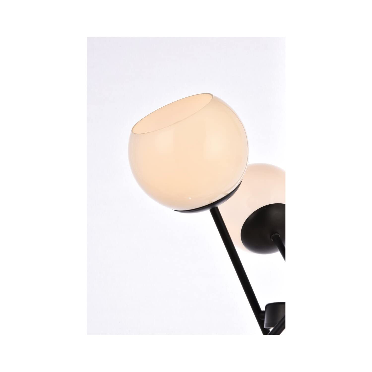 Living District Axl 6-Light Mid-Century Metal Pendant in Black and White