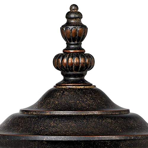 John Timberland Bellagio Outdoor Post Light Fixture, 25" Tall, Brown Metal, Glass, Ideal for Porch, Patio, Deck, Garden, Driveway