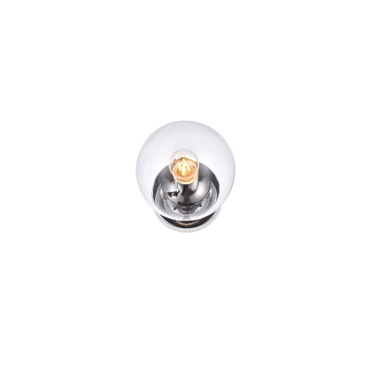 Living District Mimi 1-Light Metal Flush Mount in Chrome and Clear