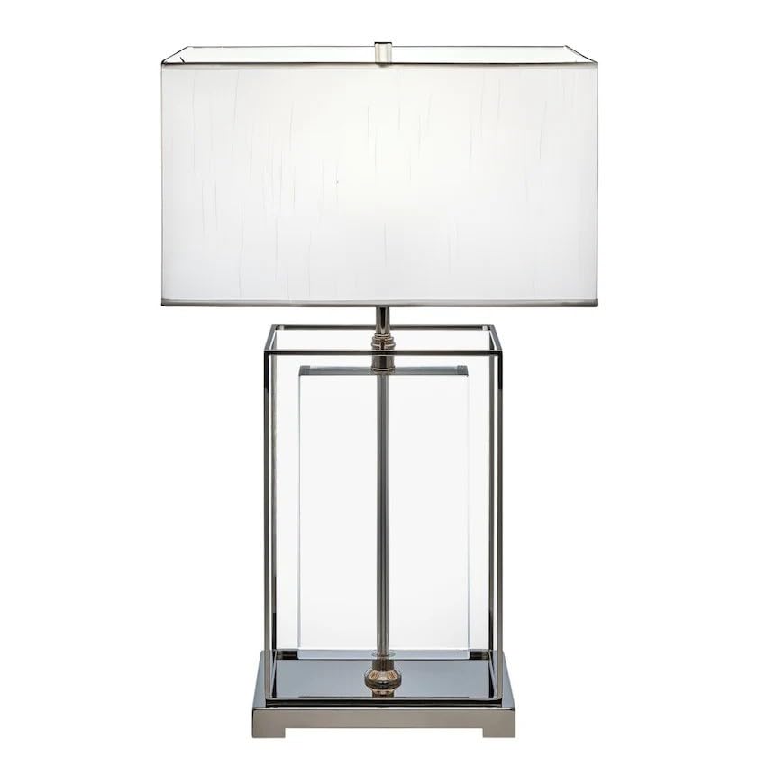 Finesse Decor Table Lamp - Dimmable Clear Metal with Silver Finish - Model TL-1185