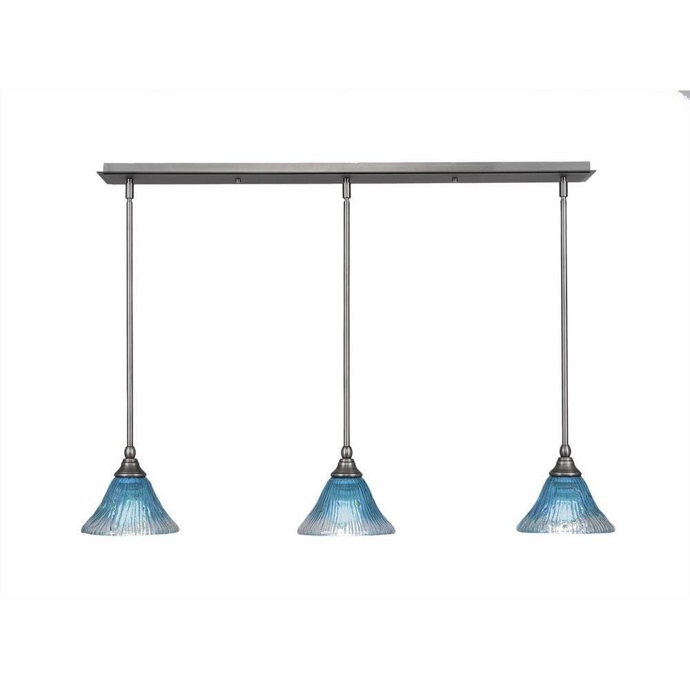 Toltec Lighting 3 Light Linear Pendalier In Brushed Nickel (36-Bn-458)
