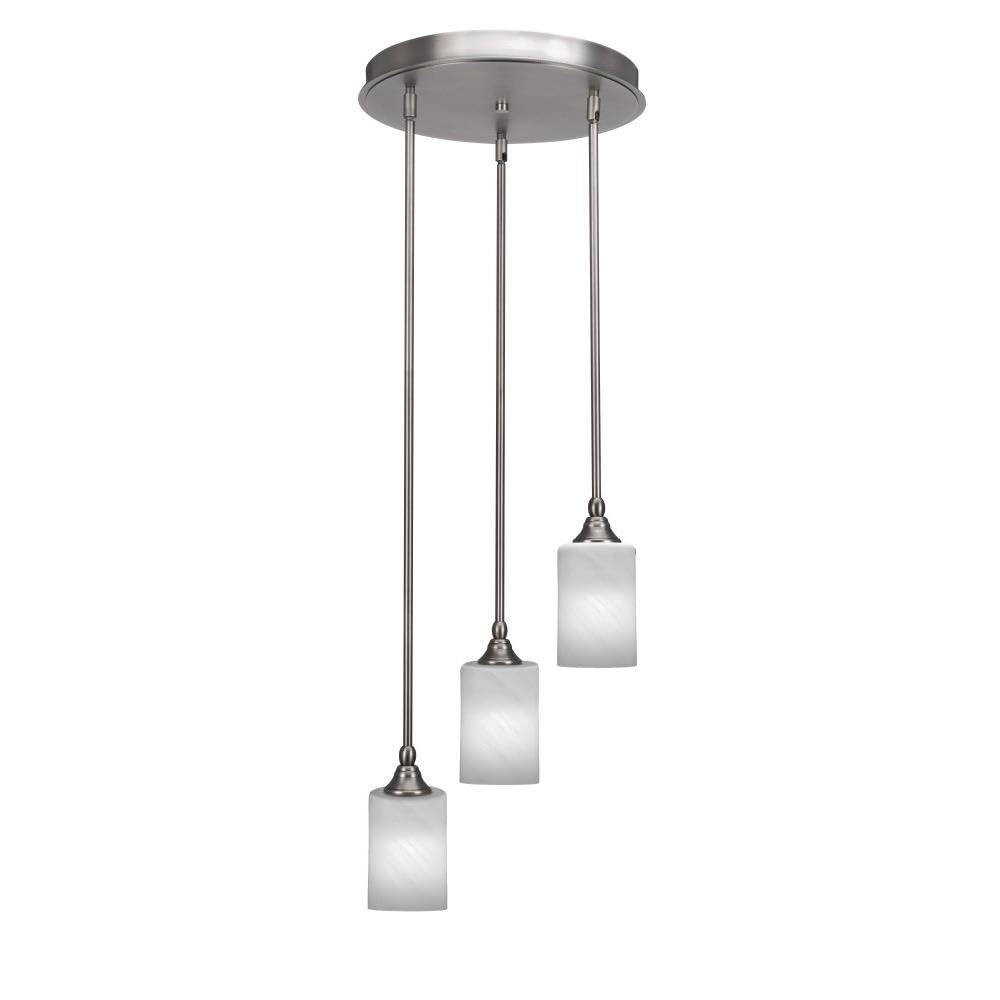 Empire 3 Light Cluster Pendalier in Brushed Nickel (2143-BN-3001)