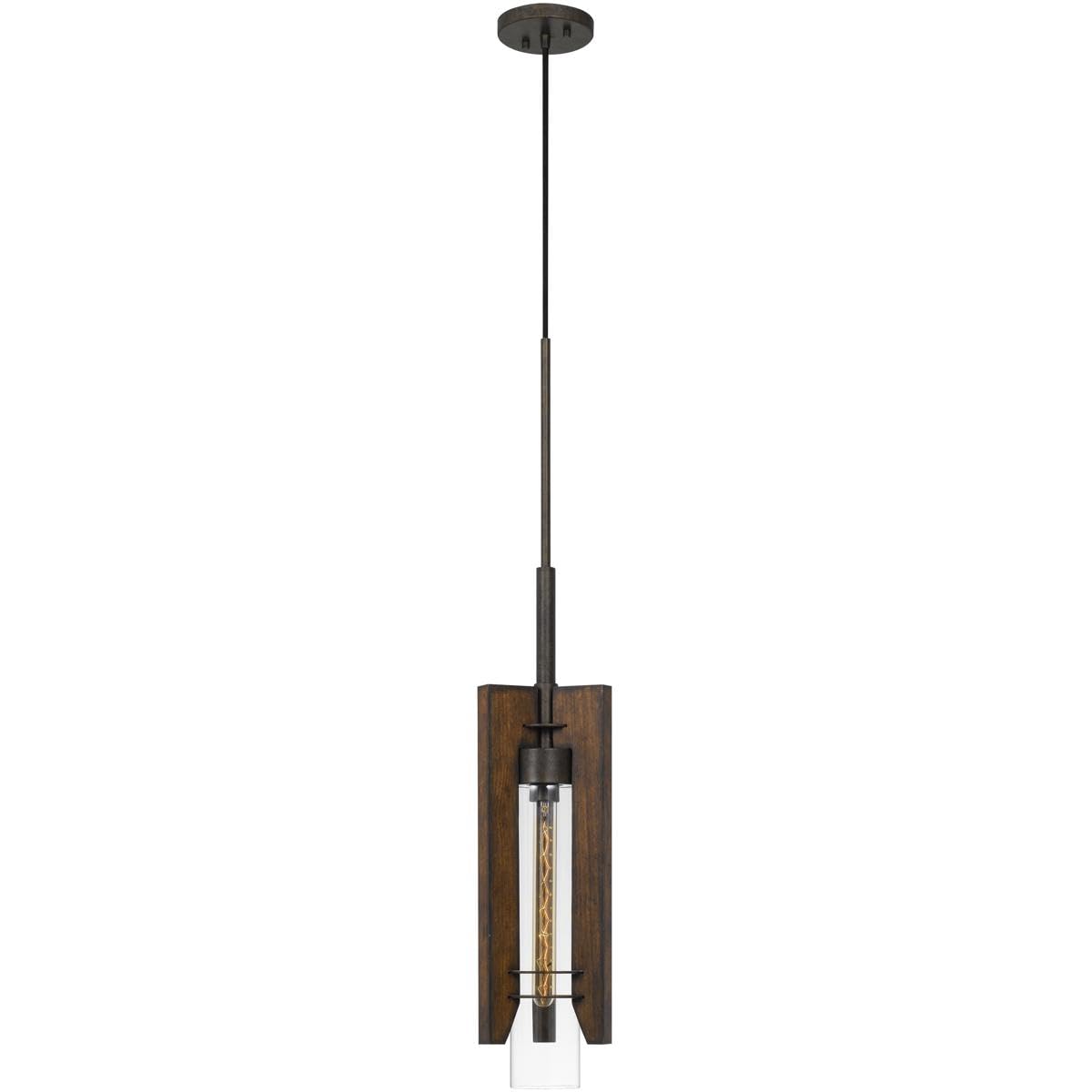Cal Lighting FX-3690-1 Restoration One Light Pendant from Almeria Collection in Bronze/Dark Finish, 7.00 inches