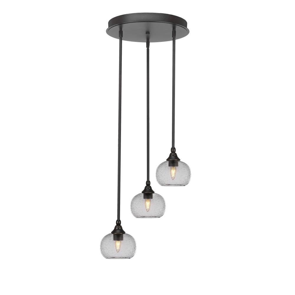 Empire 3 Light Cluster Pendalier in Dark Granite (2143-DG-202)