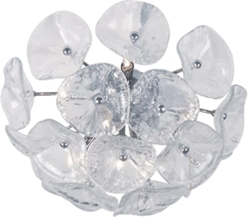 ET2 Fiori 8-Light Flush/Wall Mount Light, Clear Murano, Metal, 16.5"W x 8.75"H, Model E22092-28