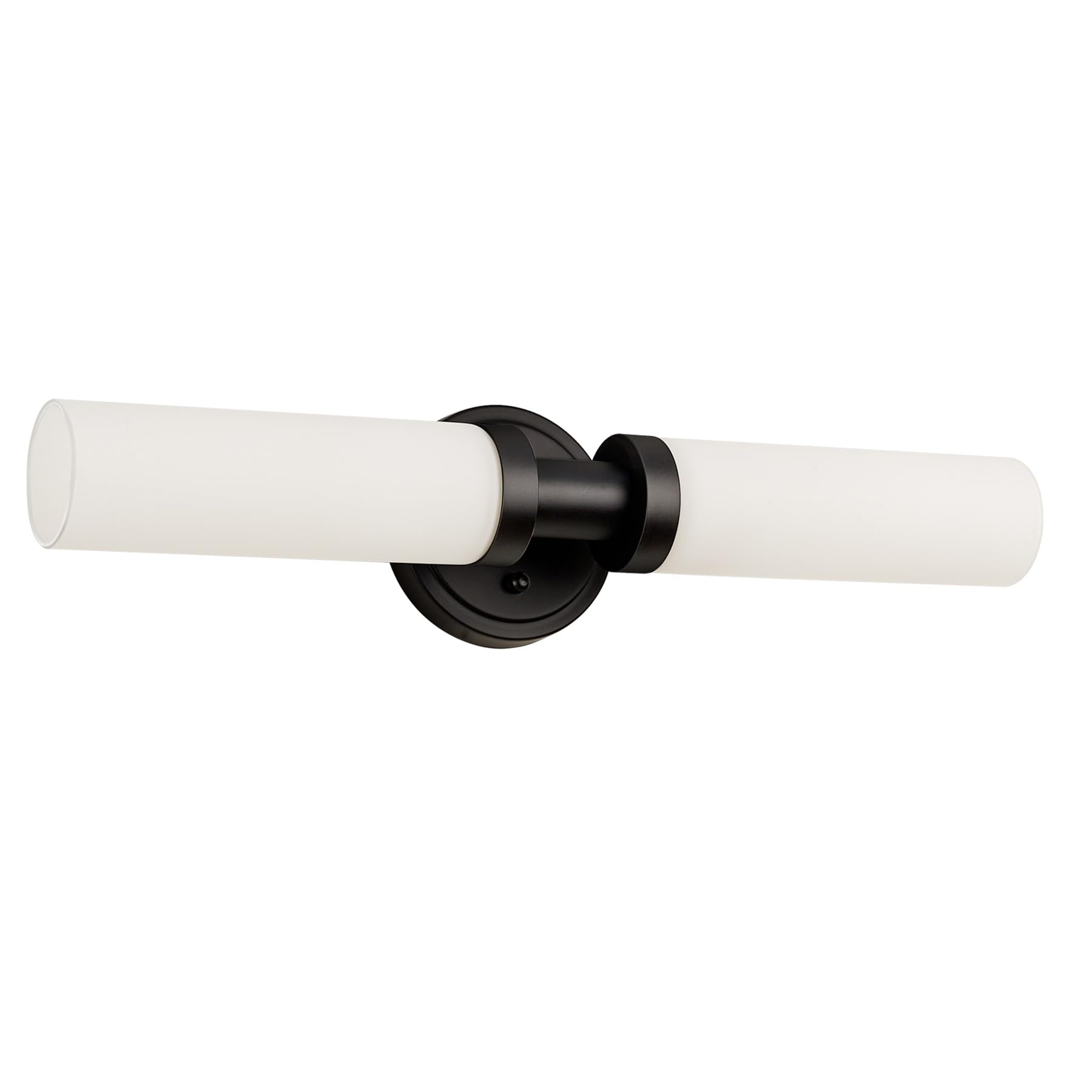 SANTOSTOCK Black Bathroom Light Fixtures  2-Light Wall Sconces Lighting W/White Glass Shade  Modern Vanity Lights for Mirror  Wall Mounted Lamp  E26 T10 Bulbs(Excluded)