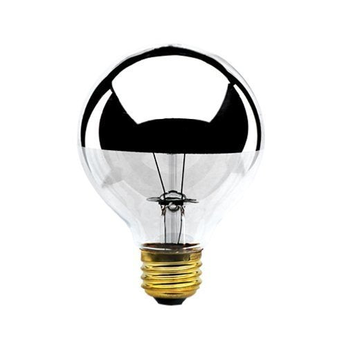 Bulbrite 40G25HM Half Chrome 40W Globe Shape Bulb - Pack of 2