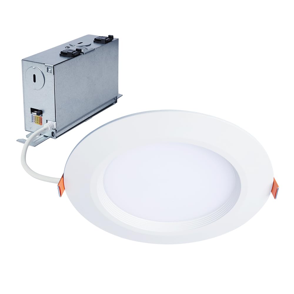 HALO HLBC 6 inch Ultra-Slim Regressed LED Downlight, Selectable CCT with Dim to Warm, Canless Installation