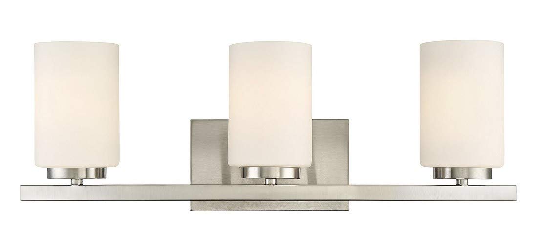 Trade Winds Lighting 3-Light Etched Industrial Bath Bar in Brushed Nickel