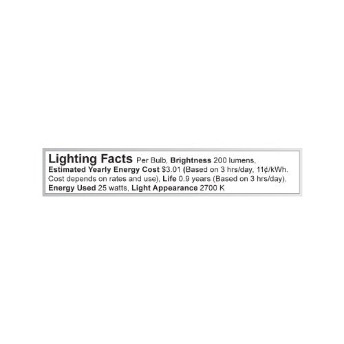 Satco S3251 T10 25-Watt Frosted Light Bulb, Medium Base, Glass, 120V, 1 Count