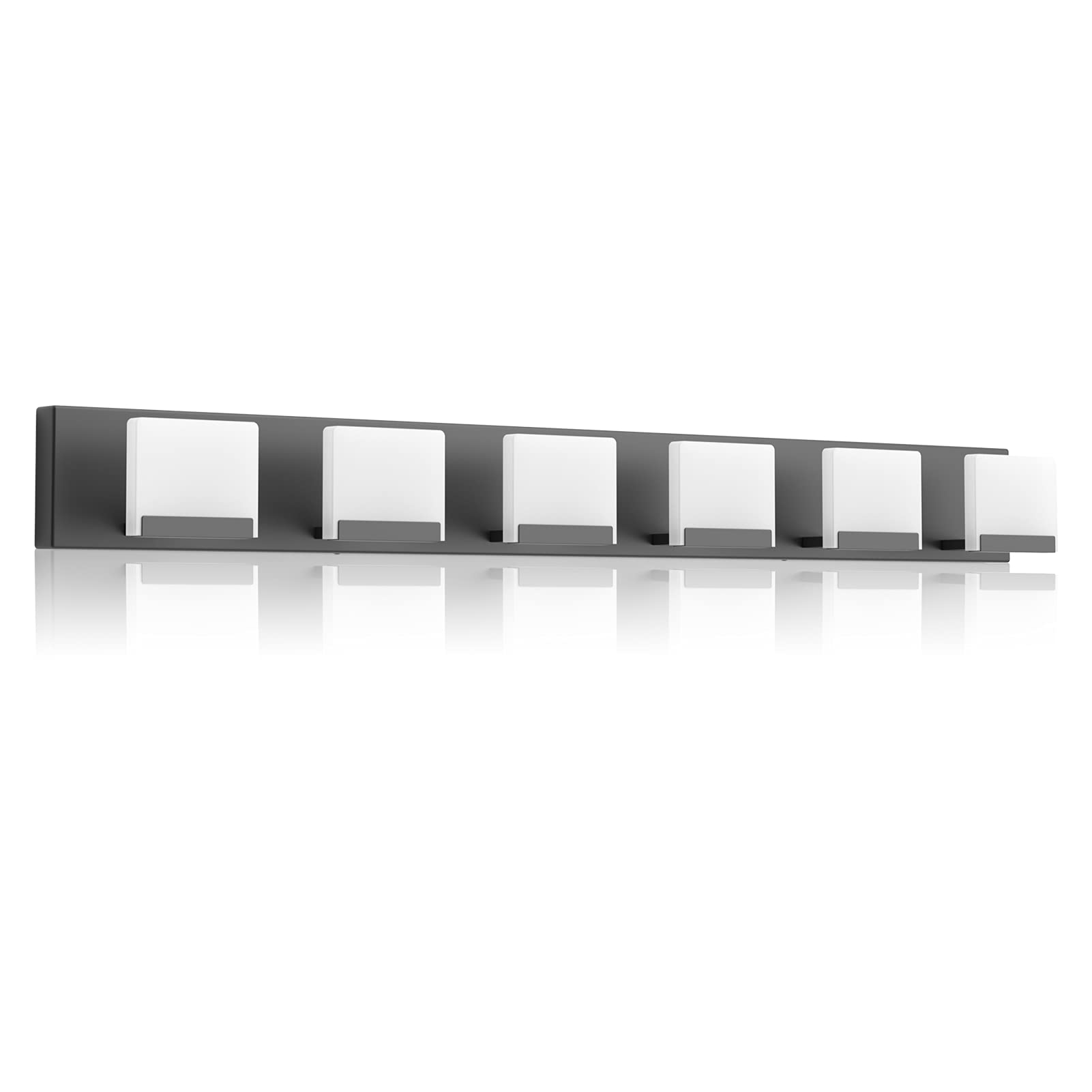 Ralbay LED Vanity Light 6-Light Acrylic Fixtures Matte Black Bathroom Lighting Model 8281-6T-black