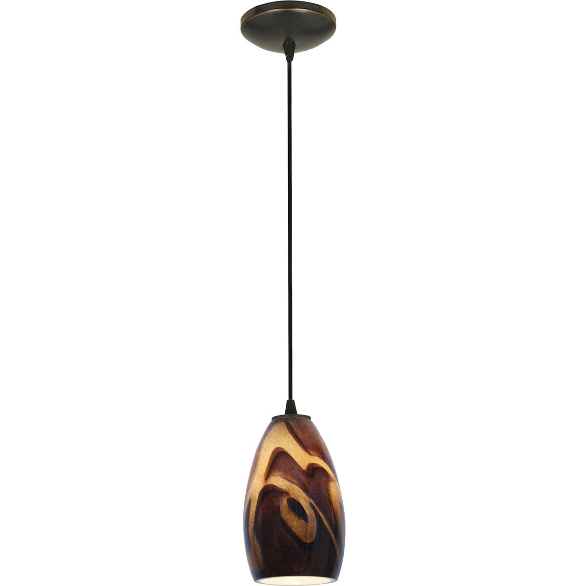 Access Lighting Champagne Glass Pendant - 1-Light - Oil Rubbed Bronze Finish - Inca Glass Shade - Model 28012-1C-ORB/ICA