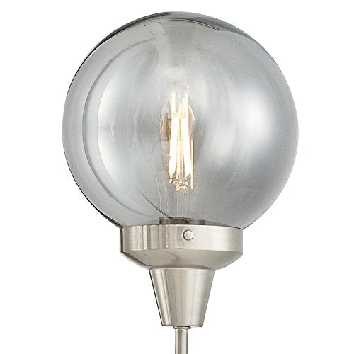 Westinghouse Byron Six-Light Indoor Chandelier, Brushed Nickel, Smoke Grey Glass, Black