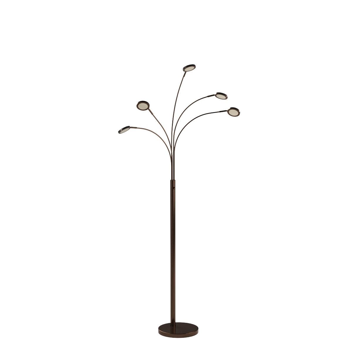 Brightech Orion Arc Floor Lamp - 5-Light Adjustable Tree Lamp, Oil-Rubbed Bronze, Metal - Flexible LED Lighting for Living Room & Bedroom