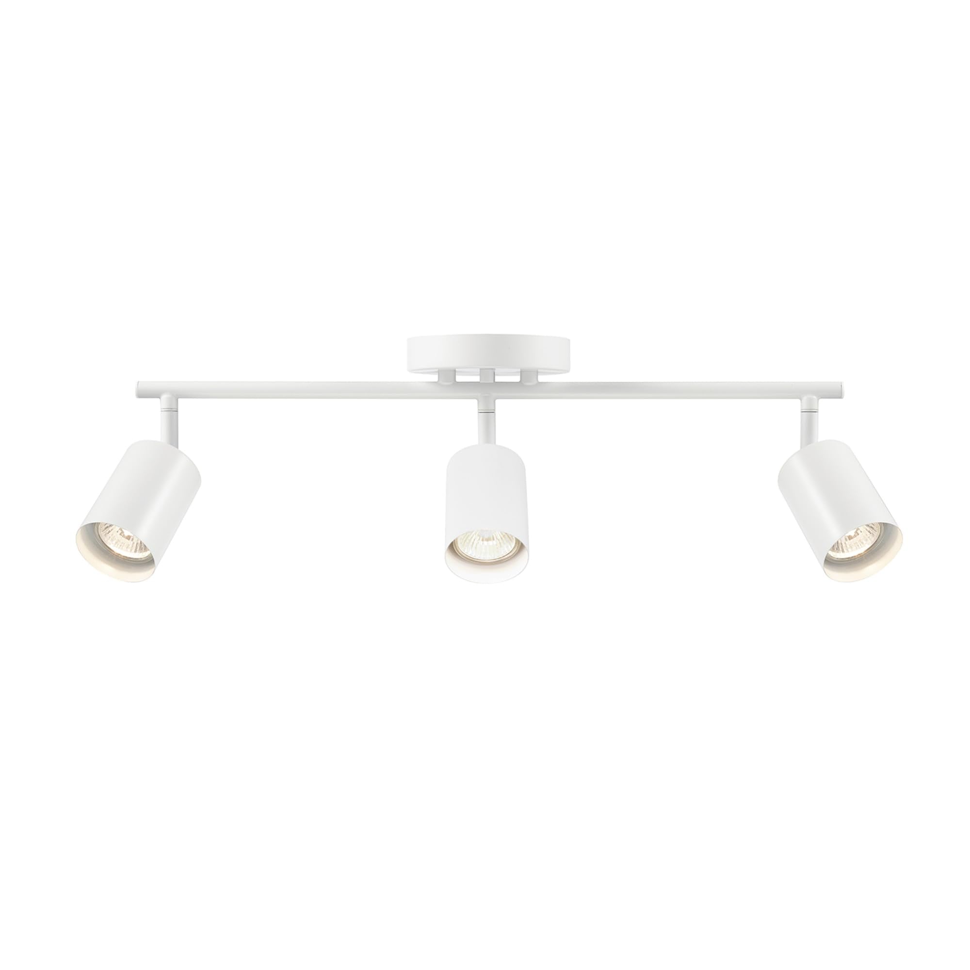Globe Electric 64000092 21 3-Light Track Lighting, Matte White, Pivoting Shades, Ceiling Lamp for Bedroom, Kitchen, Hallway, Bat