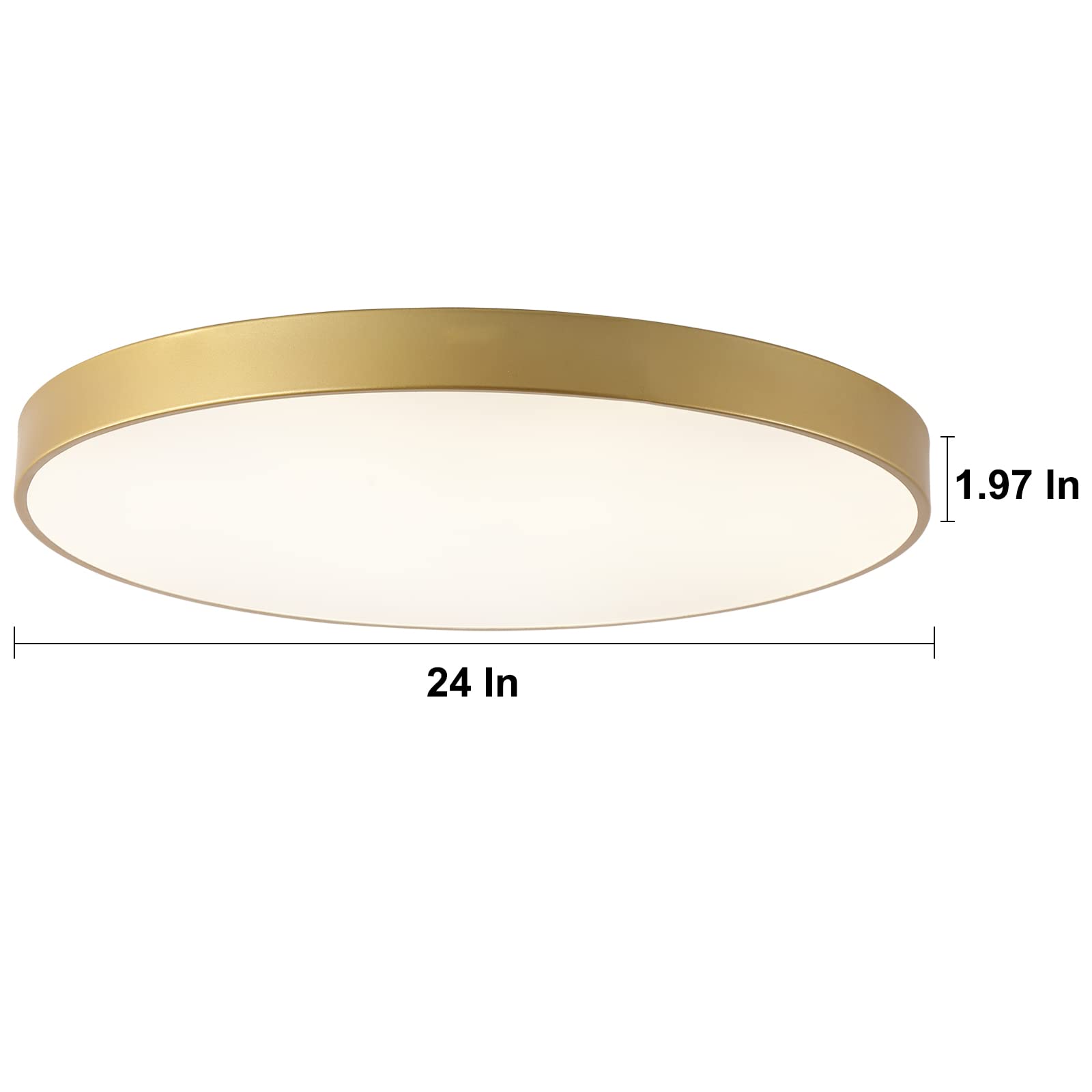 COTULIN 24 Inch Gold LED Flush Mount Ceiling Light, Adjustable 3000K/4000K/5000K, Metal Frame for Bedroom Living Room Kitchen