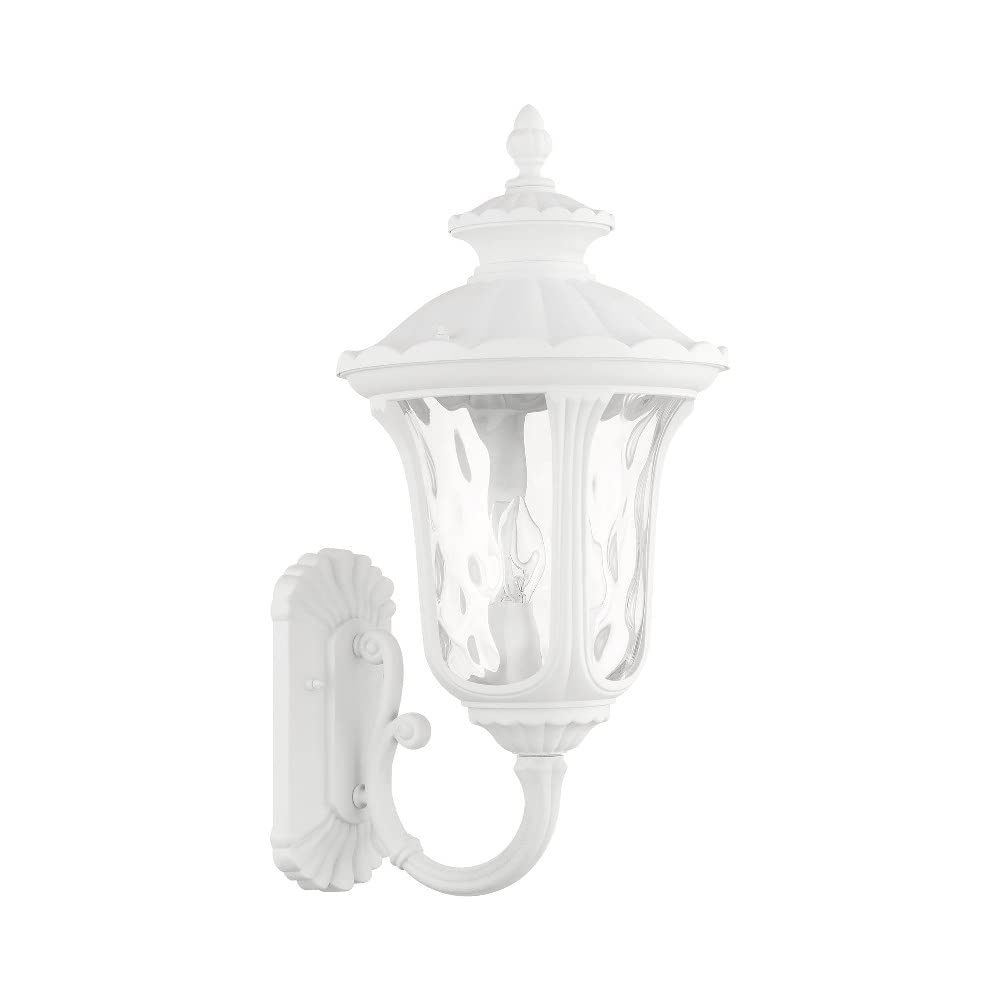 Livex Lighting Oxford 3 Light Outdoor Wall Lantern, Aluminum, 11inW x 22inH, Bronze, Model 7856-07