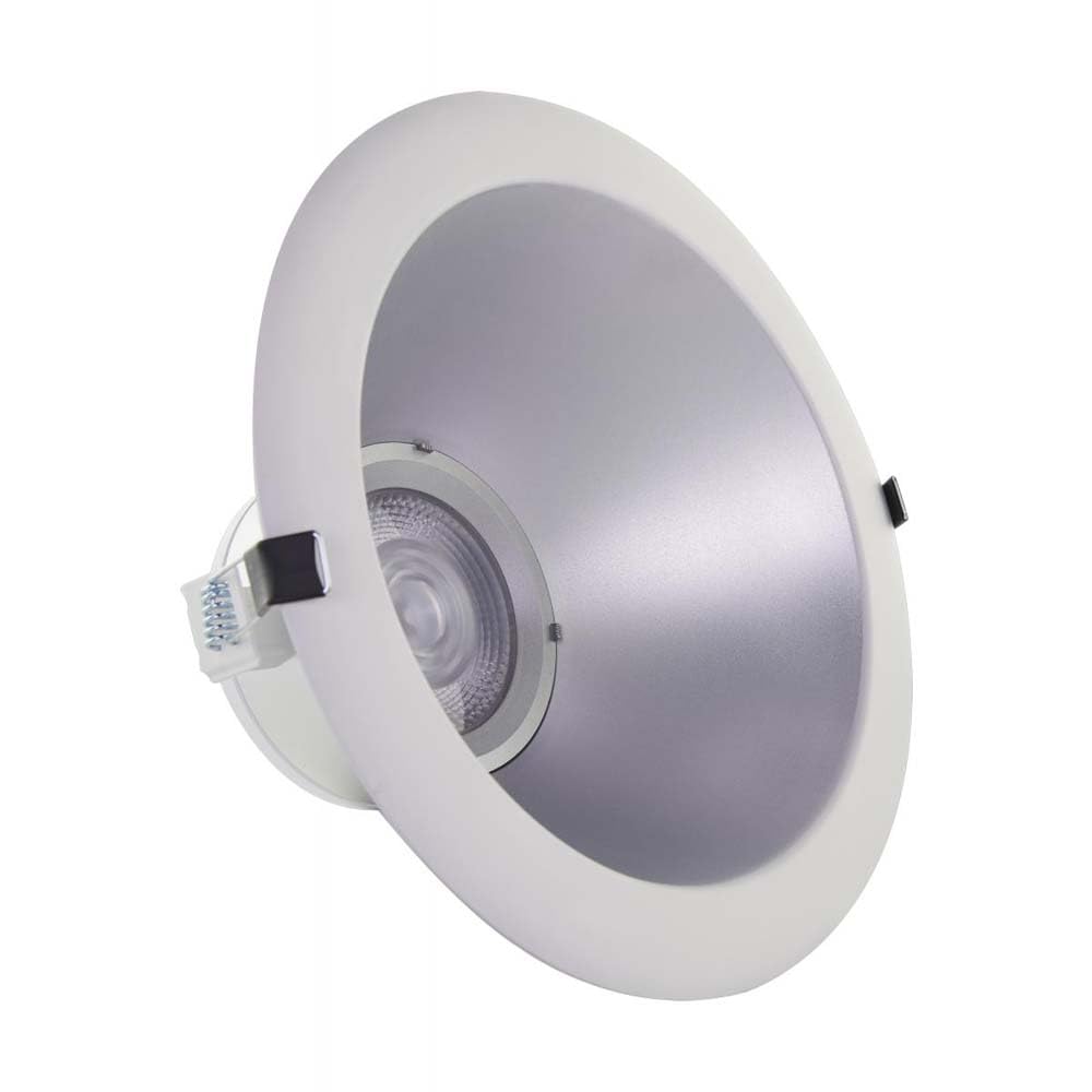 Satco Cct And Wattage Selectable Led Commercial Recessed Downlight, 6 Inches, Silver