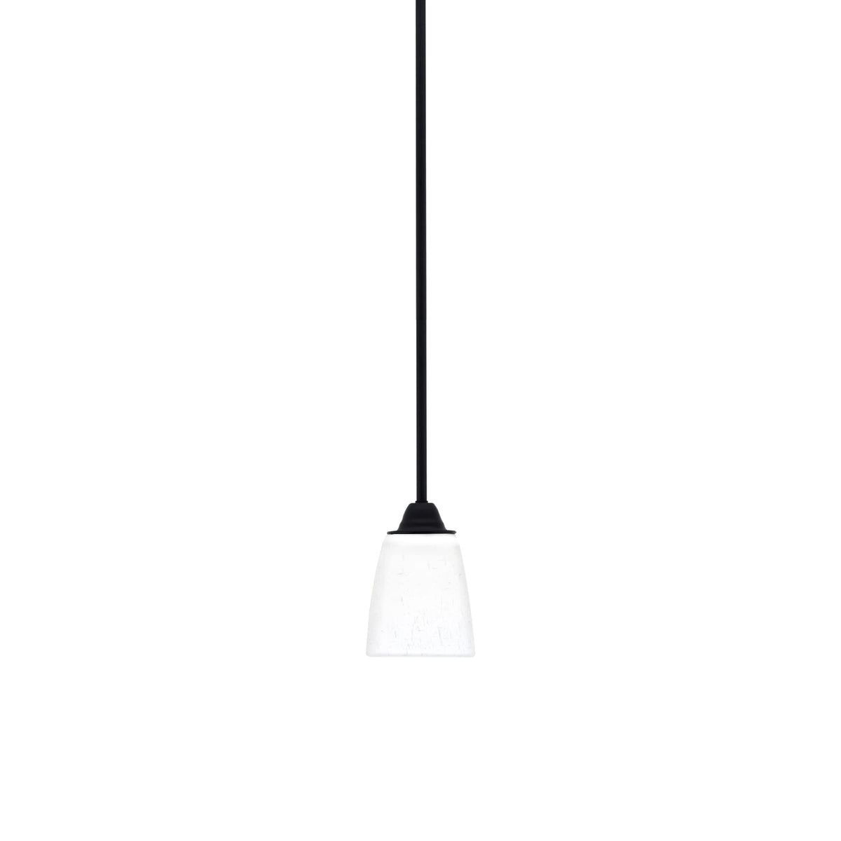 Paramount 1 Light Mini Pendant In Matte Black Finish With 4.5&quot; White Muslin Glass