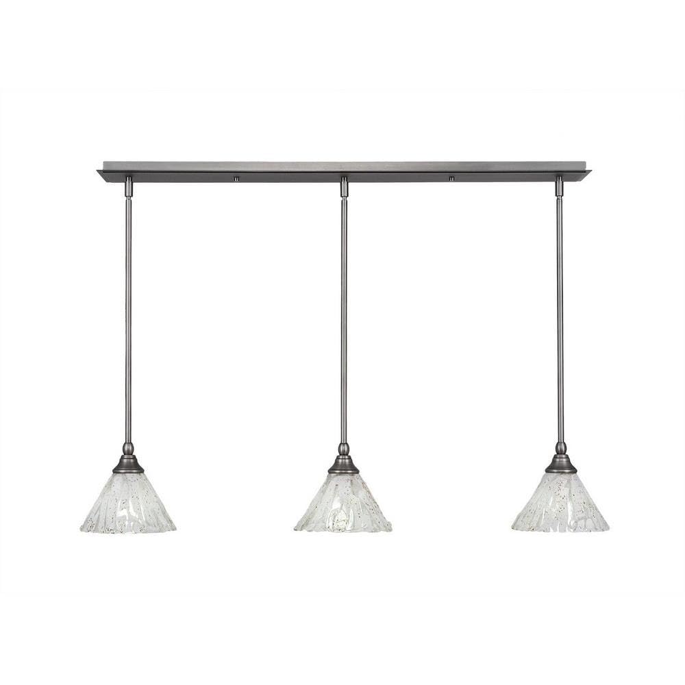 Toltec Lighting 3 Light Linear Pendalier In Brushed Nickel (36-Bn-7195)