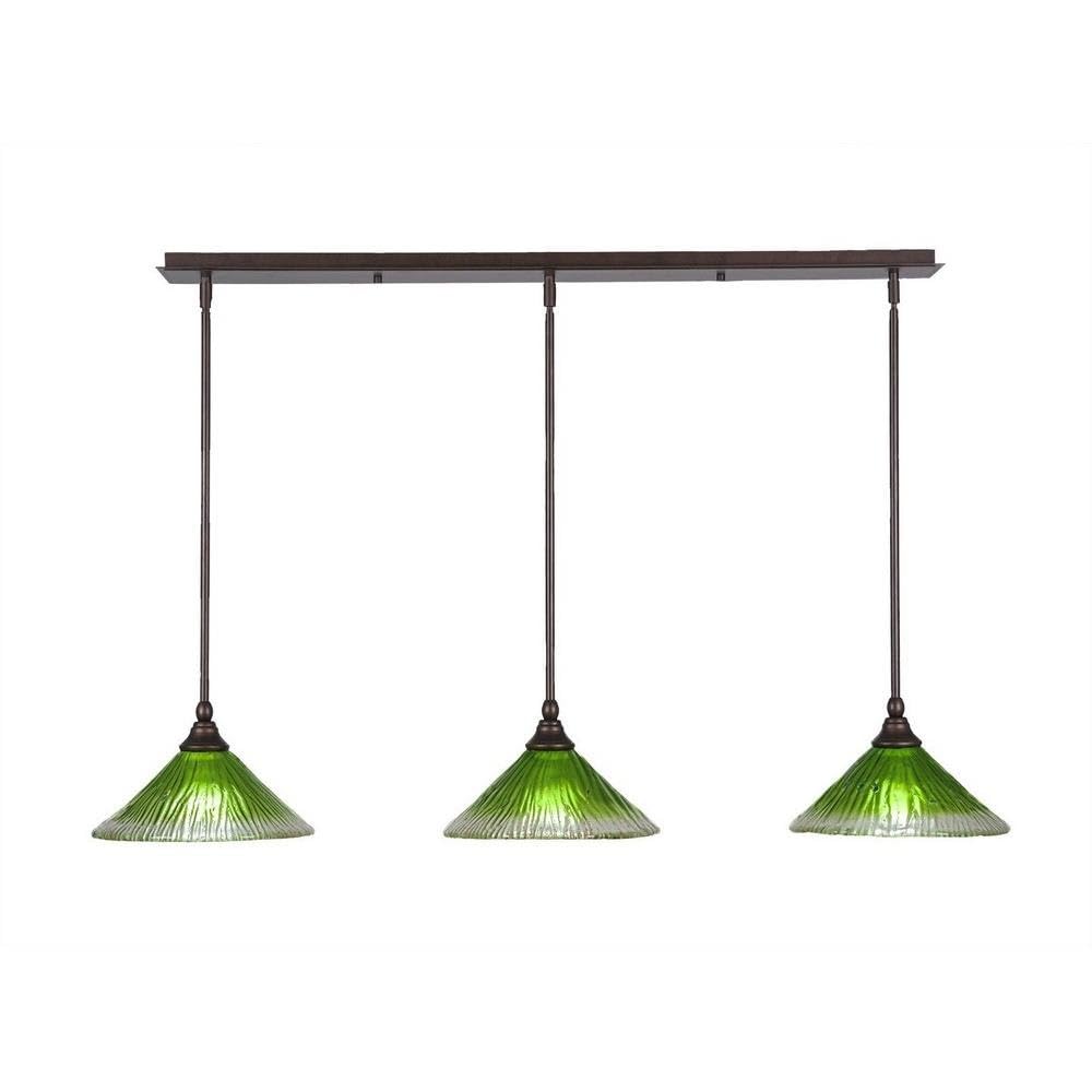 Toltec Lighting 3 Light Linear Pendalier In Bronze (36-Brz-437)