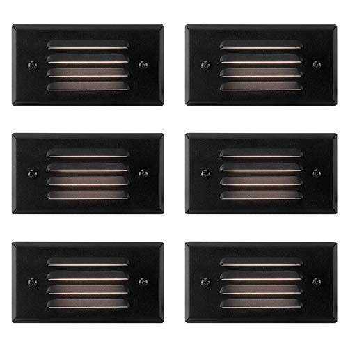 Gkoled 12V 3W Led Step Light, Ip65 Waterproof, 6 Pack, Aluminum, Horizontal Louvered Face