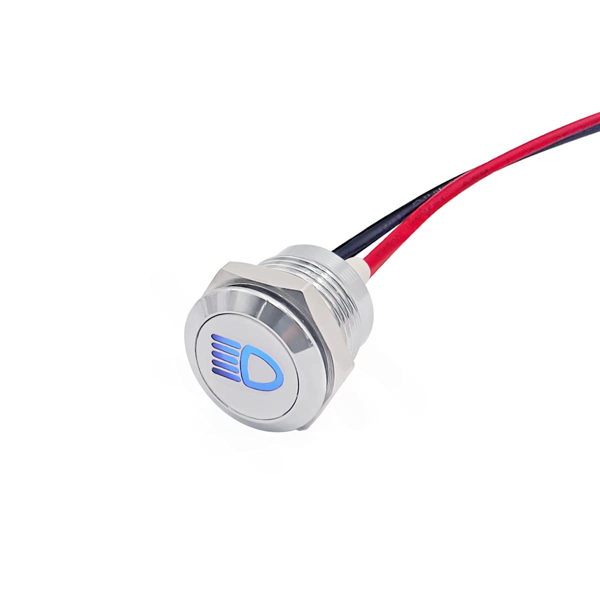 Taiss Led Indicator Pilot Dash Light Blue (High Beam Indicator), 1/2 ''(12Mm)12V Led Metal Signal Indicator Light. F-009-Ygd-B