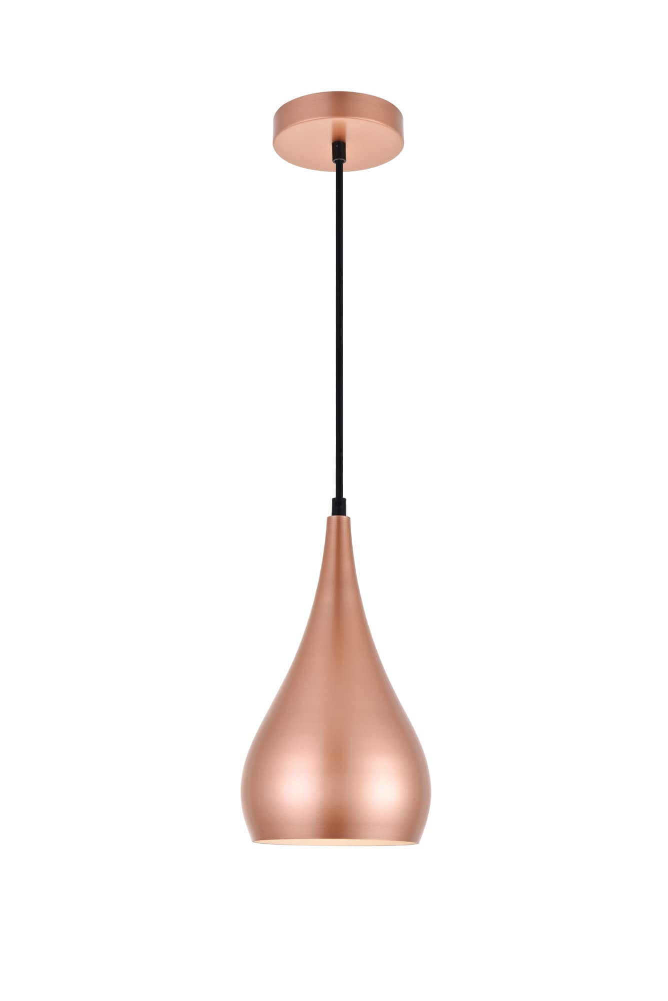 Elegant Lighting Ldpd2001 Nora Single Light 6" Wide Mini Pendant With An Aluminu, Black