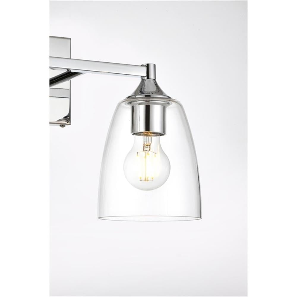 Living District Gianni 2-Light Iron & Glass Bath Sconce in Chrome/Clear