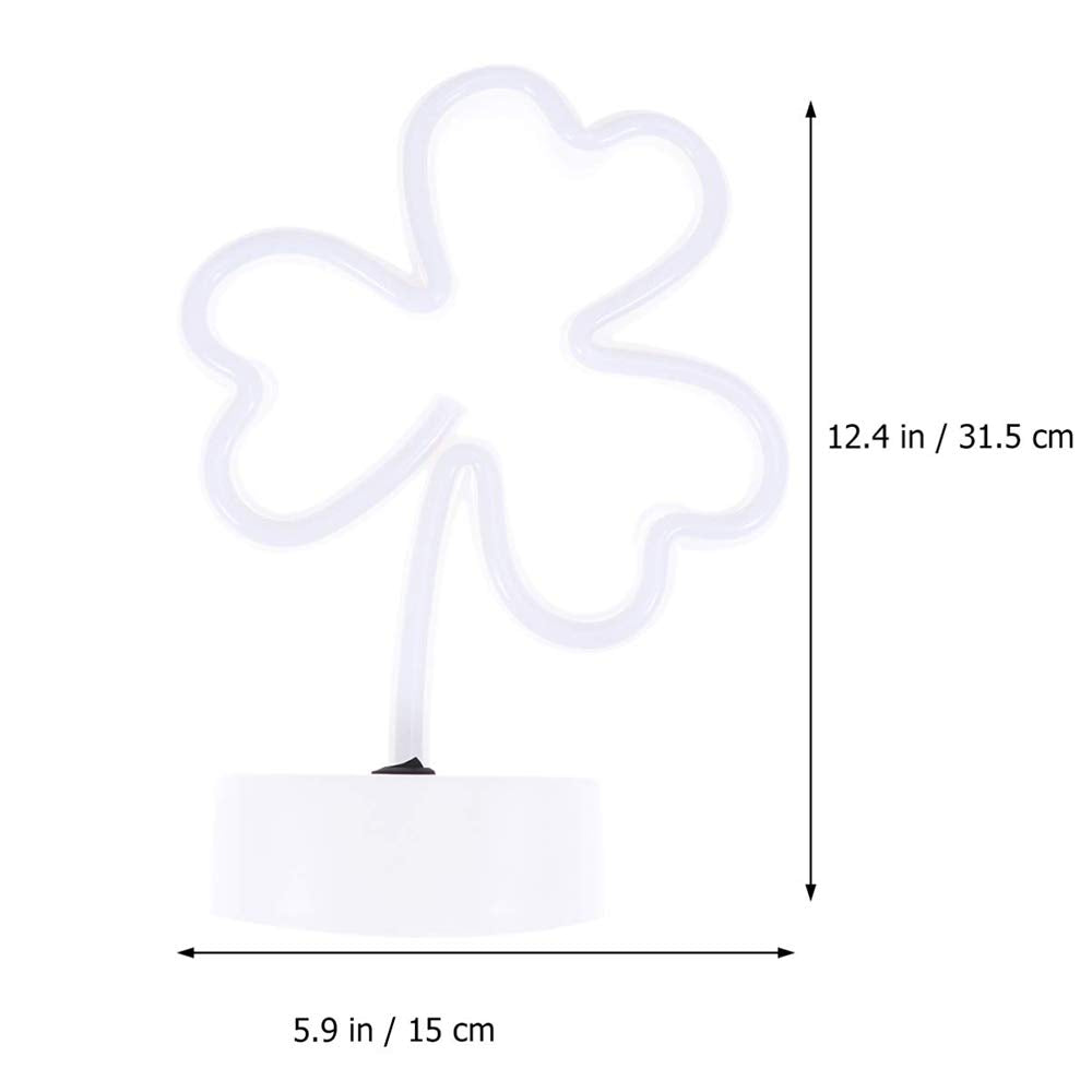 ENUOLI LED Neon Sign - Shamrock Shape, USB/Battery Powered, Plastic, Model lNH.Z033, Green Decorative Light for Room/Party/Wedding
