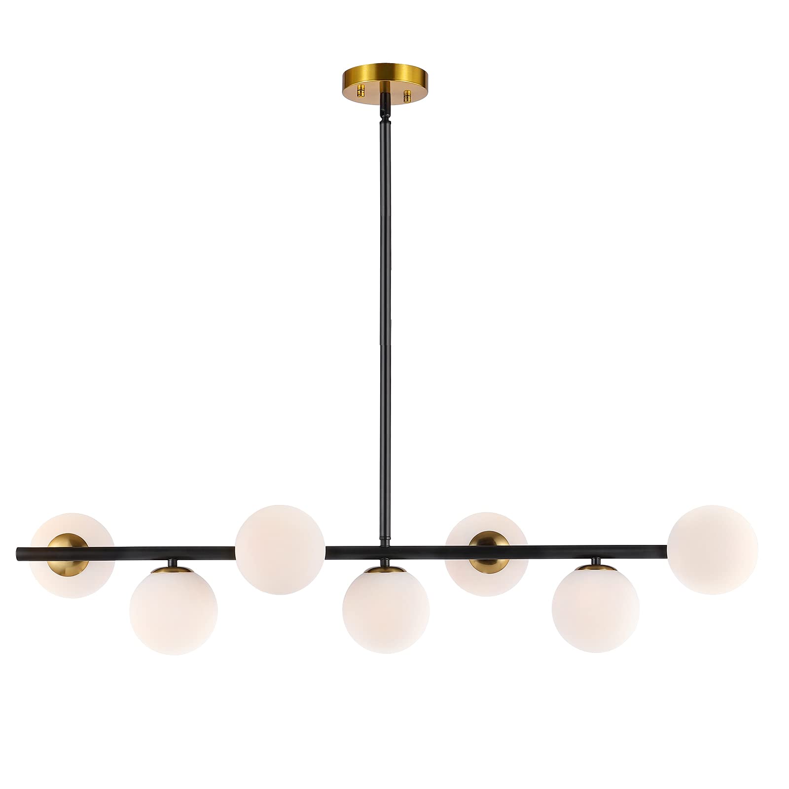Baoden 7-Light Modern Sputnik Chandelier, Gold/Black Metal Pendant Light For Dining & Bedroom