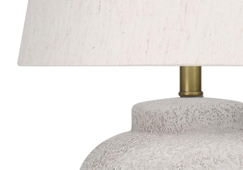 Monarch Specialties 9732 Lightingtable Lamp, Cream Concrete, Ivory Shade, Modern Lighting-22 H Table, 15&quot; L X 15&quot; W X 22&quot; H