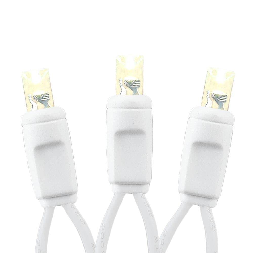 Novelty Lights 10 Light LED Mini String Light Set, Warm White, 6.5 Feet, White Wire, Model MRD-25B