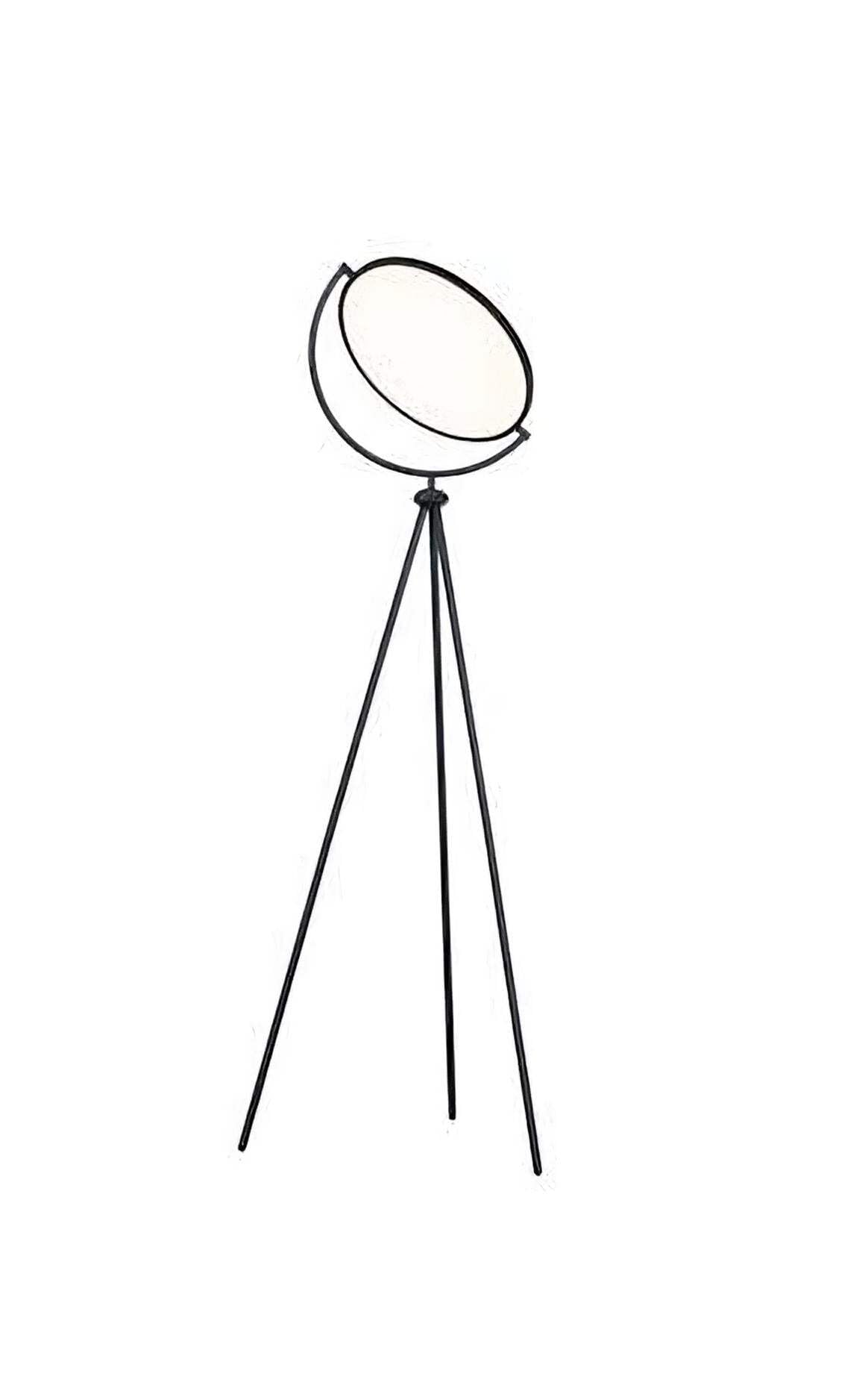 Homeroots Led Tripod Floor Lamp, 60 In., Color Changing Globe, Metal, Black