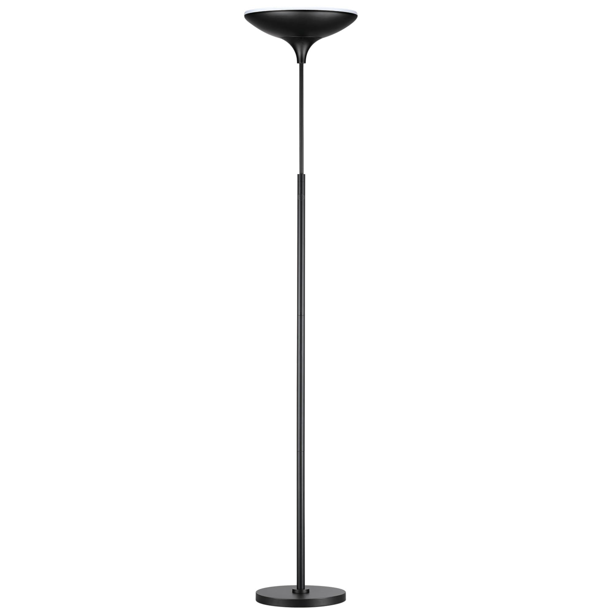 Globe Electric Led Torchiere Floor Lamp, 43W, 3010 Lumens, Energy Star, Dimmable, Matte Black, 70.9 - Model 12784