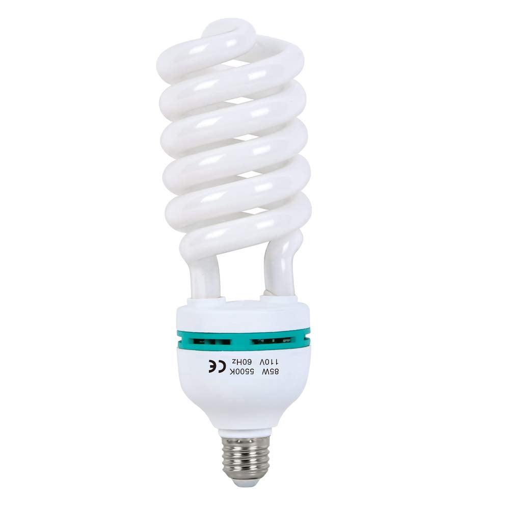 Aqirui 85W Light Bulb 5500K Cfl Daylight Spiral Softbox Bulb In E27 Socket For Photography Photo Video Studio Lighting White 1 P