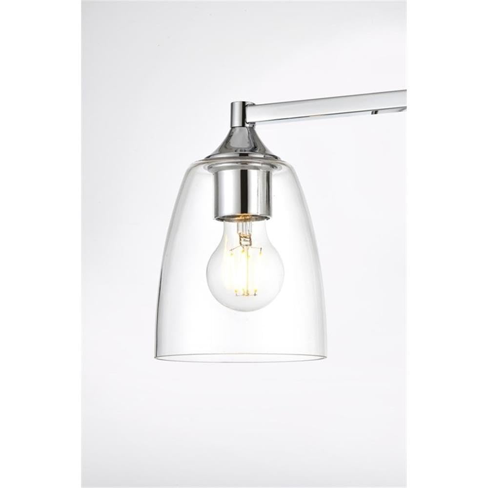 Living District Gianni 4-Light Iron & Glass Bath Sconce in Chrome/Clear