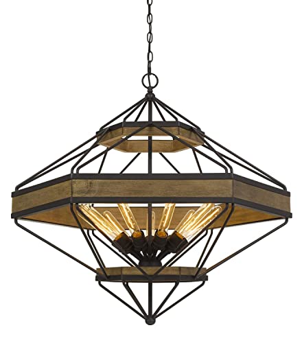 Cal Lighting Fx-3702-9 Transitional Nine Light Chandelier From Alicante Collection In Black Finish, 30.75 Inches