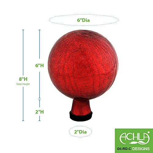 ACHLA DESIGNS 6-Inch Red Glass  le Gazing Globe Ball Model G6-RD-C
