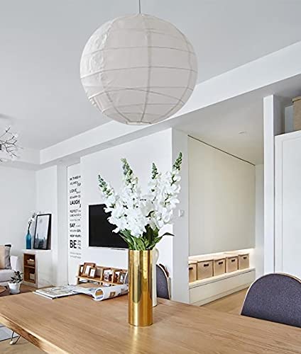 TopAAA 18 inch White Round Paper lantern Lamps, Paper Lamp Shade, Chinese Lantern, Hanging Rice Paper Lampshade for Weddings, Bi
